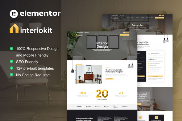 Interiokit – Elementor-Vorlagenkit für Innenarchitektur und Architektur